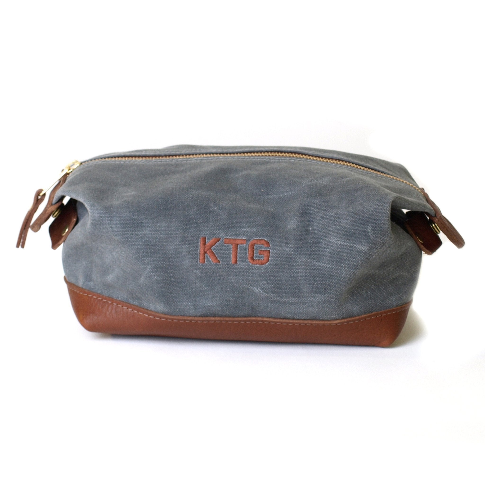 Navy Embroidered Dopp Kit & Toiletry Bag